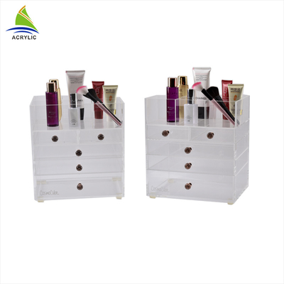 اکریلیک سفید لوازم آرایشی و بهداشتی نمایش موارد اکریلیک کشویی آرایش ساز Flatness