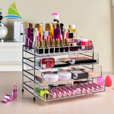 دسکتاپ پلاستیکی Clear Great Organizer لوازم آرایشی اکریلیک
