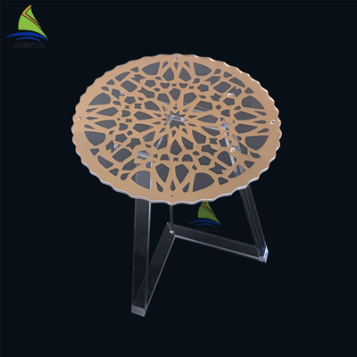 مبلمان اکریلیک مدرن Unfoldable Stable مدرن طلا رنگ آکریلیک جدول جانبی جانبی