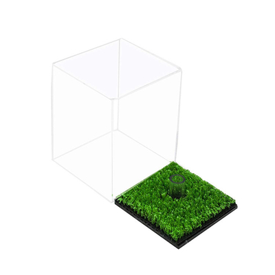 مربع مدرن کوچک اکریلیک توپ گلف نمایش جعبه Flatness سختی بالا