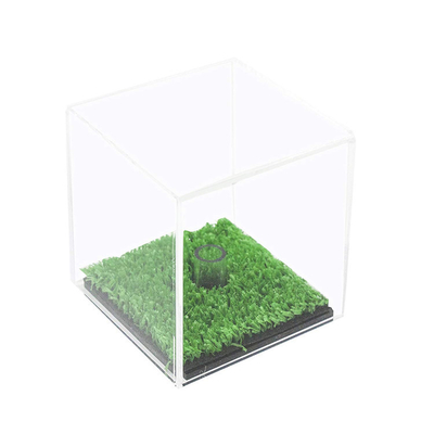 مربع مدرن کوچک اکریلیک توپ گلف نمایش جعبه Flatness سختی بالا