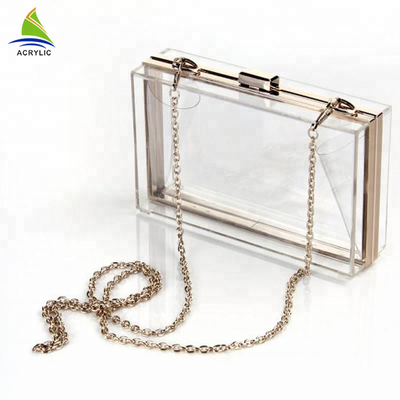 حرفه ای مرسوم، مد روز پاک کردن سفارشی اکریلیک کیسه کلاچ 18 × 4.5 × 11 Cm صدور گواهینامه CE