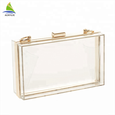 حرفه ای مرسوم، مد روز پاک کردن سفارشی اکریلیک کیسه کلاچ 18 × 4.5 × 11 Cm صدور گواهینامه CE