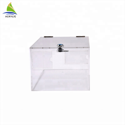 صندوق شفاف Lockable Transparent را در بالای جدول قرار دهید - جعبه قرعه کشی اکریلیک را افزایش دهید
