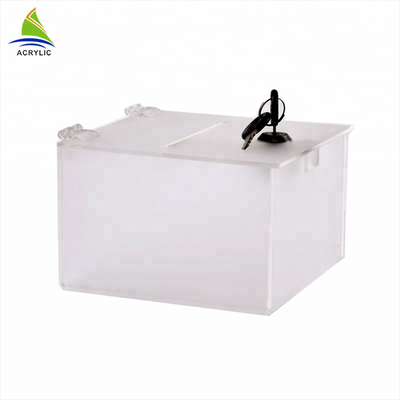 صندوق شفاف Lockable Transparent را در بالای جدول قرار دهید - جعبه قرعه کشی اکریلیک را افزایش دهید