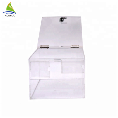 صندوق شفاف Lockable Transparent را در بالای جدول قرار دهید - جعبه قرعه کشی اکریلیک را افزایش دهید
