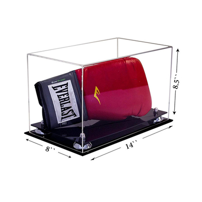 جعبه نمایش اکریلیک اکو دوستانه پاک کردن اکریلیک Lucite دستکش بوکس نمایش مورد