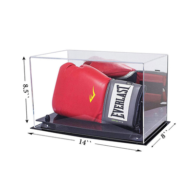 جعبه نمایش اکریلیک اکو دوستانه پاک کردن اکریلیک Lucite دستکش بوکس نمایش مورد