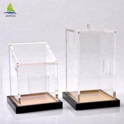 Eco-Friendly Perspex کشویی Lid Display Extension جعبه مکعب آکریلیک را پاک کنید