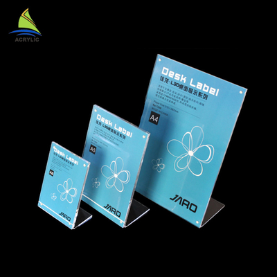 قاب های زندگی با کیفیت بالا Frames Acrylic L Shape Sign Display Holder