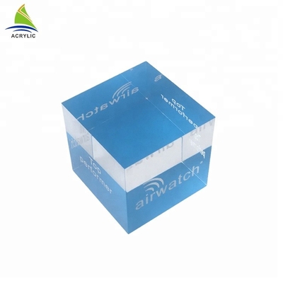 پاک کردن جامد اکریلیک نمایش مکعب بلوک مواد چاپی صفحه نمایش ابریشم