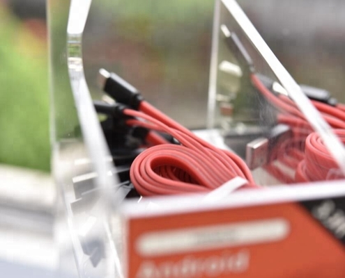 نمایشگر لوازم جانبی تلفن همراه اکریلیک برای استفاده از کریستال کریستال USB