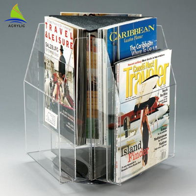 360 درجه چرخش چهره نمایشگر پلاستیکی Clear Acrylic Paper Holder