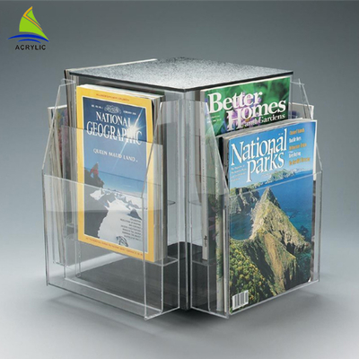 360 درجه چرخش چهره نمایشگر پلاستیکی Clear Acrylic Paper Holder