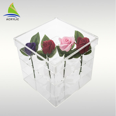 لوکس عروسی لوکس 16 عدد جعبه اکریلیک برای 16 گل رز لمینیت براق