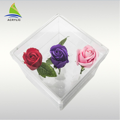 لوکس عروسی لوکس 16 عدد جعبه اکریلیک برای 16 گل رز لمینیت براق