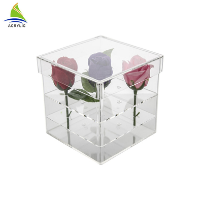 لوکس عروسی لوکس 16 عدد جعبه اکریلیک برای 16 گل رز لمینیت براق