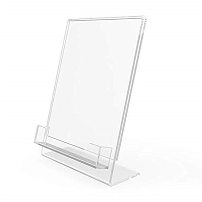 5 &quot;X 7&quot; اکریلیک Lucite Plexiglass شیب درج نگهدارنده علامت را با جیب کارت ویزیت قرار دهید