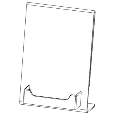 5 &quot;X 7&quot; اکریلیک Lucite Plexiglass شیب درج نگهدارنده علامت را با جیب کارت ویزیت قرار دهید