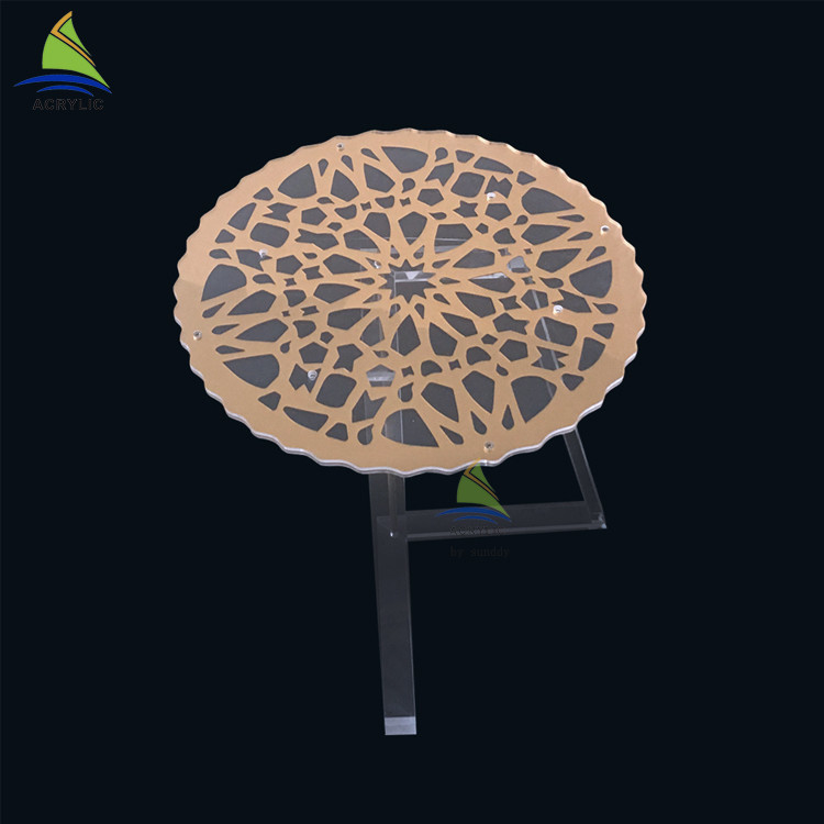مبلمان اکریلیک مدرن Unfoldable Stable مدرن طلا رنگ آکریلیک جدول جانبی جانبی