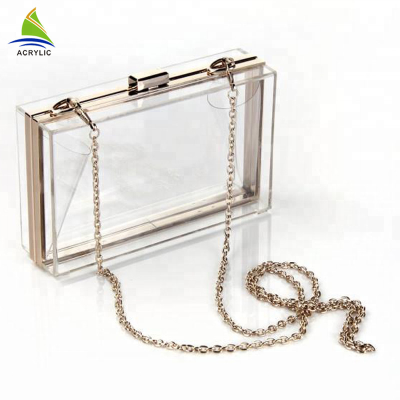 حرفه ای مرسوم، مد روز پاک کردن سفارشی اکریلیک کیسه کلاچ 18 × 4.5 × 11 Cm صدور گواهینامه CE